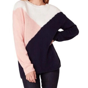 BB Dakota Bunny Slope Color Block Sweater Pink Size Small NWOT​